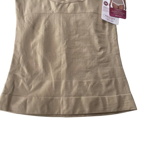 Curveez® Essential Open Bust Control Tank Shapewear Nude Tan Sz XL  CUR3568 - Picture 6 of 9